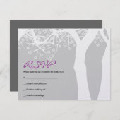 星の木のバーのバルミツワーの招待状の応答カード 出欠カード (正面/裏面)