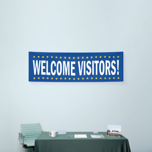 星の来場者を歓迎 横断幕 (トレードショー)