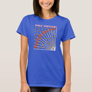 星の棒高跳びの選手のTシャツの青のための範囲 Tシャツ