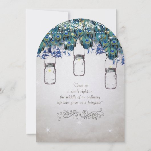 星の森の下のおとぎ話メイスンジャーブーコック 招待状 (裏面)