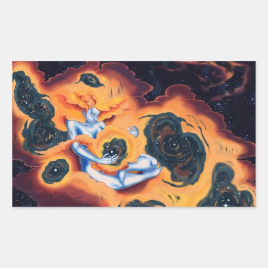 星の母 長方形シール (正面)
