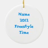 星の泳ぐ人のクリスマスのオーナメントのテンプレート セラミックオーナメント (裏面)