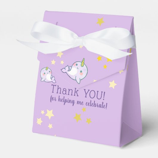 星の海の仲間入り イッカクイルカの赤ちゃんの誕生日 フェイバーボックス (正面サイド)