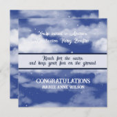 星の焚き火のための娘の卒業リーチ 招待状 (正面/裏面)