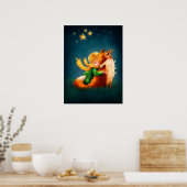 星の王子さまと狐。ナーサリーアートイラスト ポスター (キッチン)