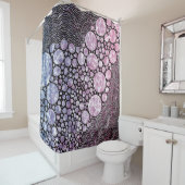 星の球体と円抽象デザインキャンバスのプリン シャワーカーテン (インサイチュ)