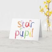 星の生徒のお祝い カード (黄色い花)