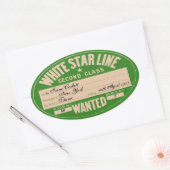 星の白い線カスタマイズ(至) 楕円形シール (封筒)