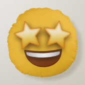 星の目絵文字 ラウンドクッション (正面)