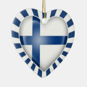 星の破烈のフィンランドのハートの旗 セラミックオーナメント (右)
