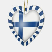 星の破烈のフィンランドのハートの旗 セラミックオーナメント (左)