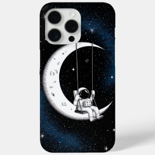 星の空で月を揺れる宇宙飛行士 iPhone 15 PRO MAXケース