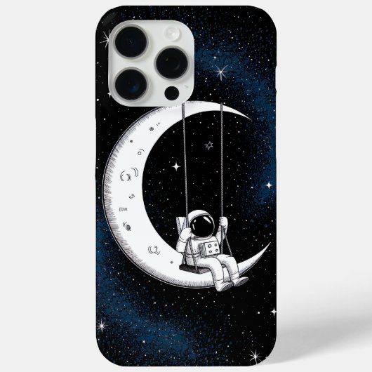星の空で月を揺れる宇宙飛行士 Case-Mate iPhoneケース (裏面)