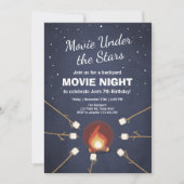星の篝火の下の映画夜招待状 招待状 (正面)
