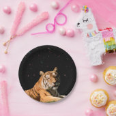 星の紙皿の下のトラ ペーパープレート (パーティー)