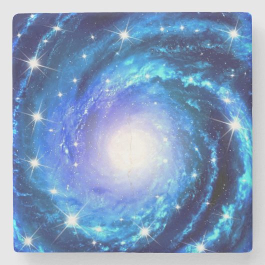 星の美しい旋回銀河系 ストーンコースター (正面)