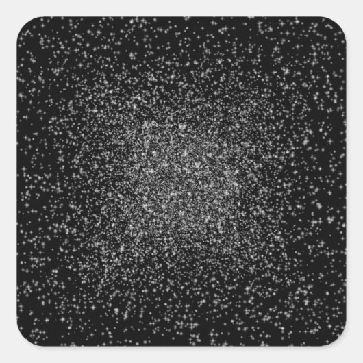 星の背景の正方形のステッカー スクエアシール (正面)