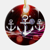 星の航海のな抽象デザインに私を固定して下さい セラミックオーナメント (正面)