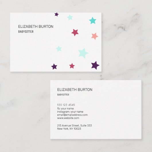 星の色付き名刺。 名刺 (正面/裏面)