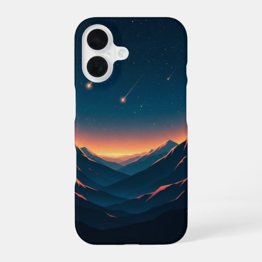 星の落下のレトロバレー iPhone 16ケース (裏面)