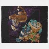 星の虎の運命 フリースブランケット (正面(横))