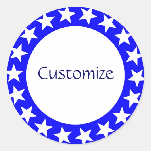 星の表示テンプレート- 2 ラウンドシール (正面)