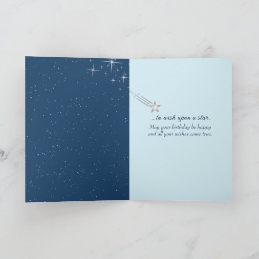 星の誕生日に願い事をする カード (内部)