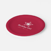 星の誕生日の女の子のパーティー ペーパープレート (アングル)