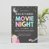 星の誕生日の招待状の下の映画夜 招待状 (スタンド正面)