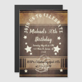 星の誕生日を招待したカウボーイブーツと帽子 マグネット招待状 (正面/裏面)