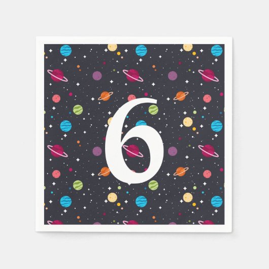 星の誕生日付き宇宙 スタンダードカクテルナプキン (正面)