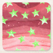 星の赤い空 スクエアペーパーコースター (正面)