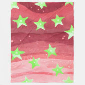 星の赤い空 フリースブランケット (正面)