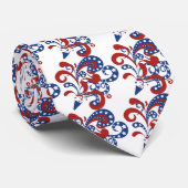 星の赤と青のストリーマー ネクタイ (ロール)