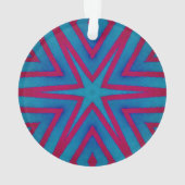 星の赤と青の幾何学的 オーナメント (裏面)