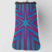 星の赤と青の幾何学的 ゴルフヘッドカバー (回転90)