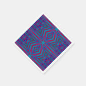 星の赤と青の幾何学的 スタンダードカクテルナプキン (角)