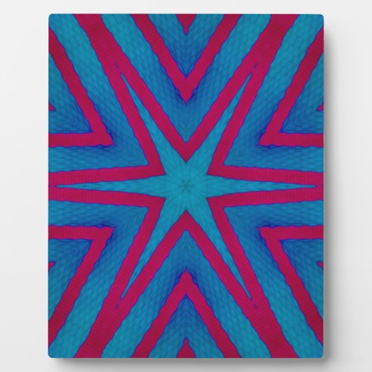 星の赤と青の幾何学的 フォトプラーク (正面)