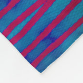 星の赤と青の幾何学的 フリースブランケット (角)