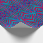星の赤と青の幾何学的 ラッピングペーパー (角)