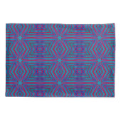 星の赤と青の幾何学的 枕カバー (裏面)