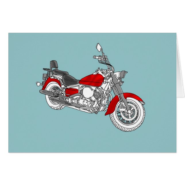 星の赤のバイク (正面横)