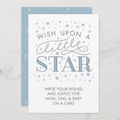 星の赤ん坊のベビーの願いのサイン アドバイスカード (正面/裏面)