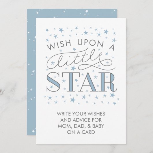 星の赤ん坊のベビーの願いのサイン アドバイスカード (正面/裏面)