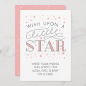 星の赤ん坊のベビーの願いのサイン 招待状 (正面/裏面)
