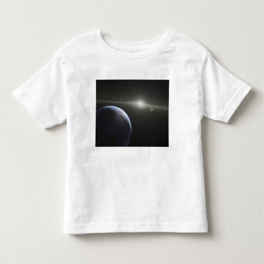 星の軌道にある巨大なのまわりに小惑星帯 トドラーTシャツ (正面)