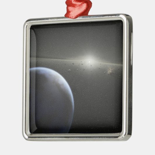 星の軌道にある巨大なのまわりに小惑星帯 メタルオーナメント (左)
