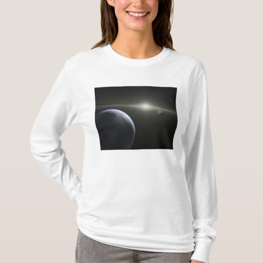 星の軌道にある巨大なのまわりに小惑星帯 Tシャツ (正面)