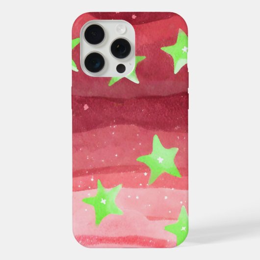 星の輝く赤い空 iPhoneケース (裏面)