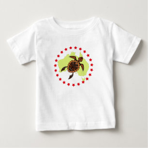 星の輪の中のオーストラリアとウミガメ ベビーTシャツ